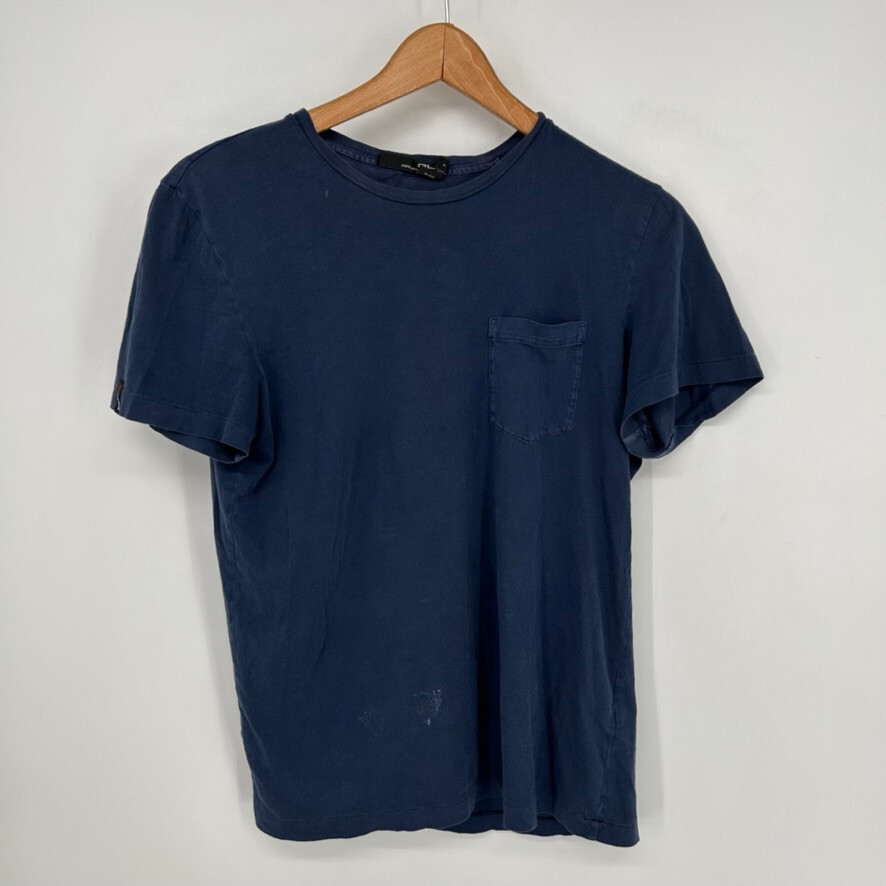 RLX Ralph Lauren Shirt Mens Small Blue Short Sleeve Pocket Tee Crew Neck