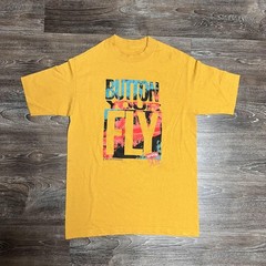 Vintage Levi’s Button Your Fly Shirt Mens Medium Yellow 501 1991 90s Graphic Tee