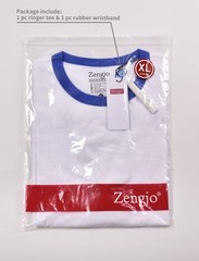 Men’s Ringer Tee Crewneck Athletic T Shirts,White/Royal Blue,L