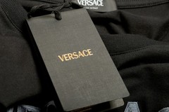 Versace Men’s Strass Logo Embroidered Crewneck Short Sleeve T-Shirt US 2XL IT 56