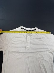 Gap White Henley Button T-Shirt Mens Size Medium Cotton Short Sleeve