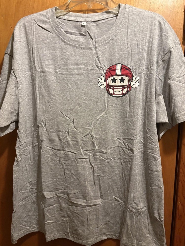 NEW Unisex Game Day Football Season Gray T-shirt Size Large