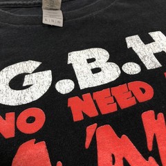 GBH No Need To Panic Album Logo size XL Black T Shirt UK Hardcore Punk Band Tee