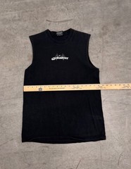 00’s black quiksilver surf skull tank top small