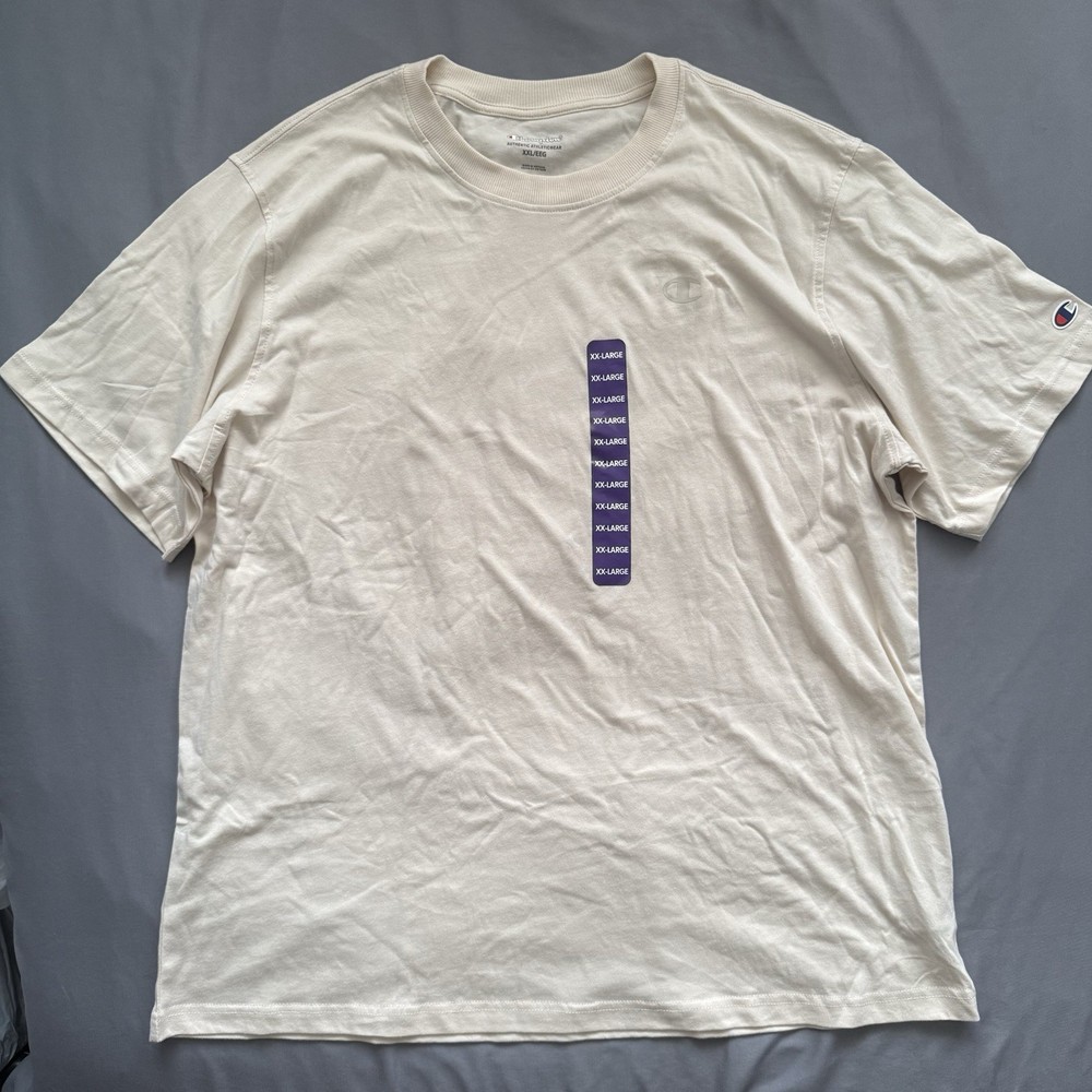 Champion Mens Crew Neck Short Sleeve T-Shirt Fresh Skin Tan 2XL New With Tags