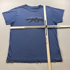 Patagonia T-Shirt Mens XL Blue Fitz Roy Bear Hiking Cotton Short Sleeve 39143