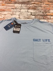 Salt Life Shirt Adult M Blue Performance Fishing Boating Beach Outdoor Tee Mens