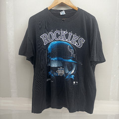 Vintage 90s MLB Colorado Rockies Baseball T-shirt Salem 1992 XL Helmet Graphic
