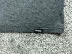 Origin Shirt Mens L Gray Tagless Cotton Blend Maine Crewneck Logo Made In USA