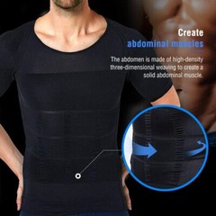 Men’s Classic Slimming Body Shaper Vest Abs Abdomen Workout Compression Shirt US