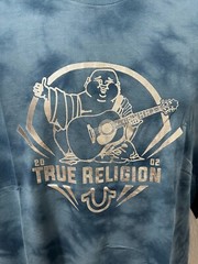 True Religion Men’s Size XL Bluestone Tie Dye Buddha Foil Crew Neck Tee $69 NWT