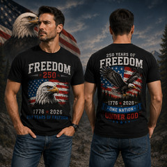 USA 250 Years Anniversary T-Shirt 1776-2026 Patriotic American Flag Tee (S-5XL)