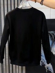 Men Fashion Luxury Trend Star Drills Rhinestone Diamond Black Streetwear T-Shirt