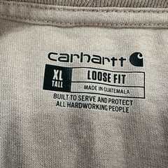 Carhartt Mens K231 Workwear XLT Tall Gray Long-Sleeve Graphic Logo T-Shirt