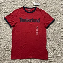 NWT Timberland Men’s Organic Cotton Crackle Linear Logo Short Sleeve T-Shirt Tee