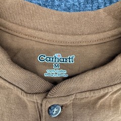 Carhartt Henley T-Shirt Mens Medium Brown New K84 Short Sleeve Pocket Tee