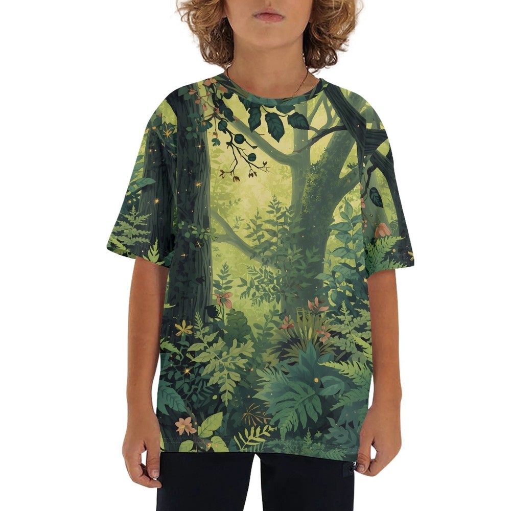 Short-sleeved t-shirt with a loose fit, easy to wear.