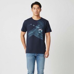 Hinano Hawaii Tahitian Crew Neck Navy Shirt Men’s M Polynesian Graphic Islands