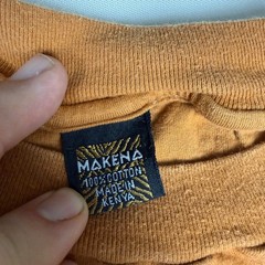 Vintage Makena Treetops Kenya T-Shirt Burnt Orange Cotton Graphic Tee Size 120 L