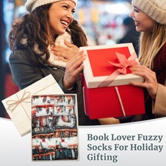 6 Pairs Book Lover Fuzzy Socks Winter Cozy Book Lover Socks Funny Bookish Gif…