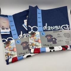 Disney 100th Anniversary Adult Unisex Tee Large 2 Pack Blue Heather Mickey Mouse