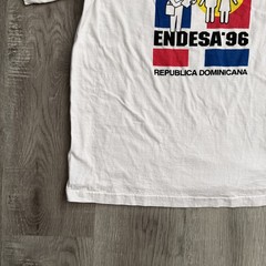 Vintage Sandria ENDESA 96 Shirt Mens Medium White Dominican Republic 90s Tee