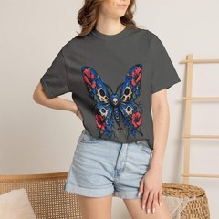 Cerulean Hibiscus Reaper Moth Graphic Tee