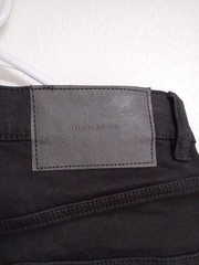 ZARA Women’s Black Denim Jeans Raw Hem 5-Pocket Design Solid Dark Wash