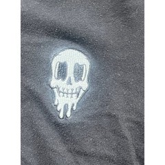 Eighty Eight Brand Mens Split Paisley Bandana Skull T-Shirt Black White Medium