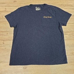 Lucky Brand Shirt Mens Large Blue Snow Heather Stay Gold Pocket Tee Tagless