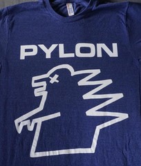 Pylon Shirt Mens Small Blue Band Tee Dinosaur Made USA New Wave Post Punk