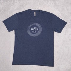 WFUV T-Shirt – 90.7 FM NPR Public Radio NYC – Mens L Blue Political