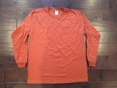 Delta Magnum Weight 100% Cotton Long Sleeve T-Shirt Burnt Orange L Large NEW