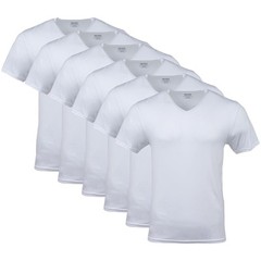 6-pack Men’s Comfortable Jersey 100% Cotton V-Neck T-Shirts,Large White