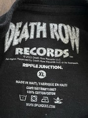 Death Row Records T-Shirt Men’s XL Black Hip Hop Rap Tee Logo Streetwear Urban