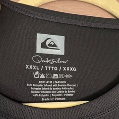 Quiksilver T-Shirt Mens XXXL Black Waterman Performance Bamboo Charcoal Surfer