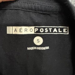 Aeropostale Long Sleeve Shirt Mens Size S Black 1987 Graphic Logo Cotton Tee