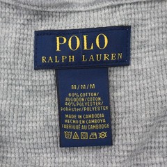 Polo Ralph Lauren Waffle Knit Thermal Hoodie Shirt Mens Medium Gray 1/4 Zip