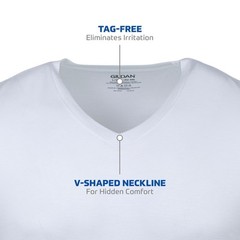 6-pack Men’s Comfortable Jersey 100% Cotton V-Neck T-Shirts,Large White