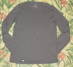 WURU Grey Merino Wool Blend Long Sleeve Base Layer T Shirt Medium