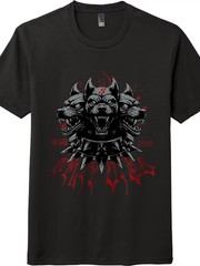 Retro Dark Myth Cerberus Hellhound Gothic Street Unisex Outdoor Cotton Tee