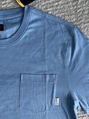 Greg Norman T Shirt Men’s Medium Light Blue Pocket Tee Relaxed Fit Short Sleeve