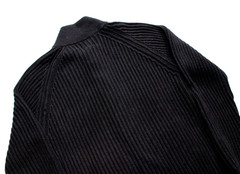 VTG STUSSY ~CARDIGAN~ RIBBED KNIT SWEATER L mock/shawl/neck/military/tour/gauge