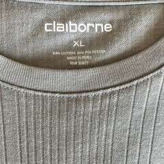 Claiborne Mens XL Light Gray Ribbed Designed Dressy Lightweight T-Shirt