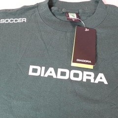 Diadora Shirt Mens Small Green Soccer Logo Graphic Crewneck Athletic Workout Gym