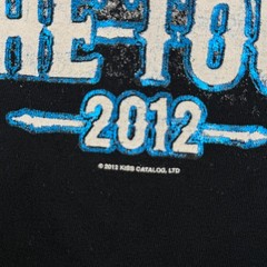 Kiss The Tour 2012 Band T Shirt Mens Large Black Graphic Print Rhinestone