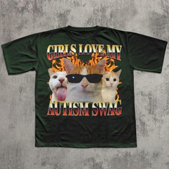 Girls Love My Autism Swag Funny Cat Meme Comfort Tee