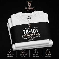 Pro Club Heavyweight 3-Pack T-Shirts 6.5 oz Work Tee | TS-101 (BLACK OR WHITE)