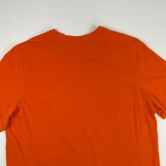 Nike Shirt Men Large Center Swoosh Spell Out Dri Fit Orange Work Party Core Ex