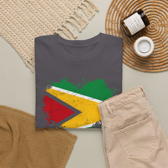 Guyana Flag Paint Splash National Pride Graphic T-Shirt